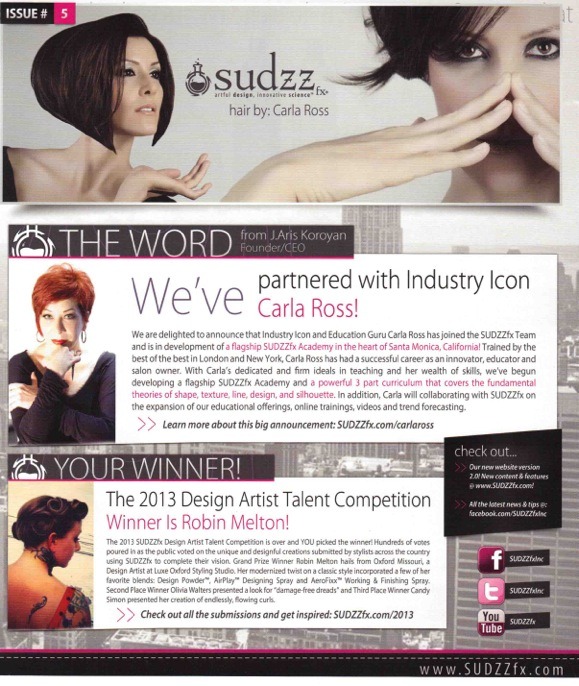 SUDZZfx announcement of partnership with Carla Ross