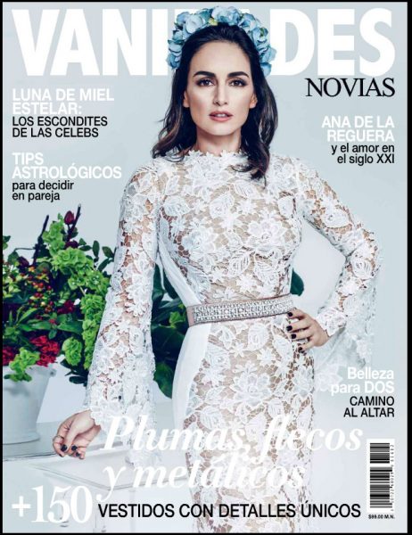 Cover-December 2014 Vanidades Novias Brides, Nostalgico Romance editorial featuring model Jacqueline Depaul